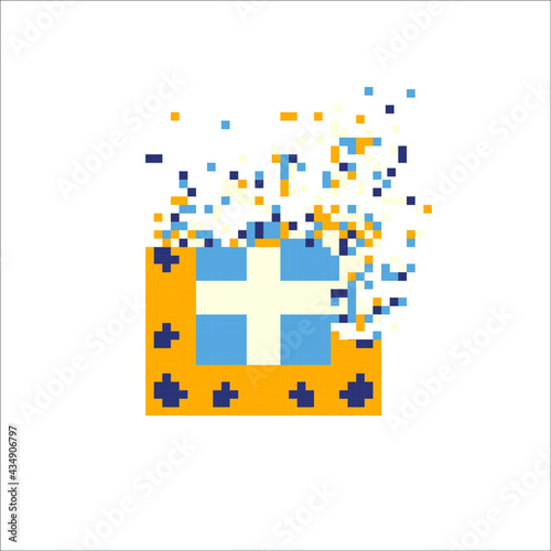 Pixel mosaic dispersed filled rectangle, illustration for graphic design