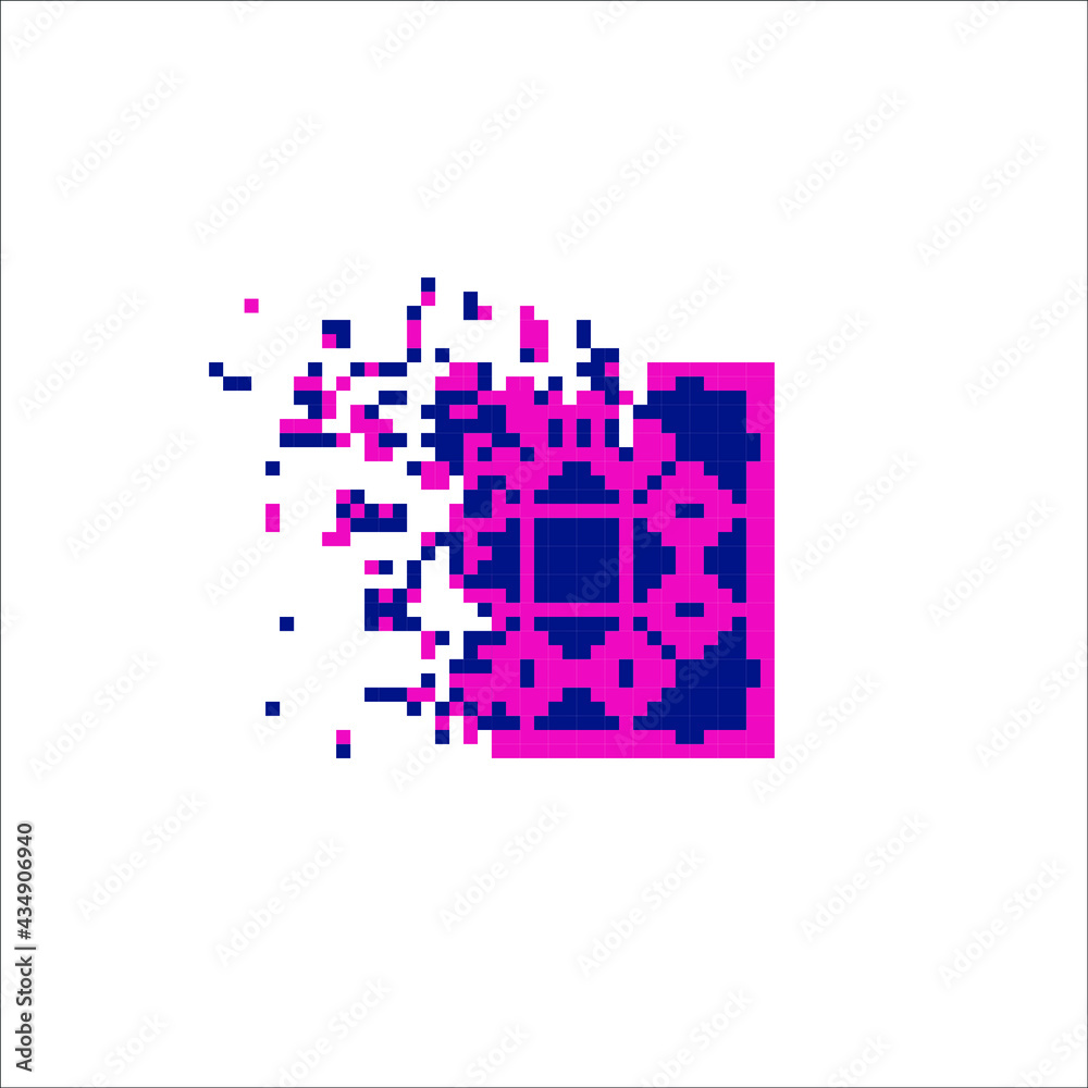 Digital Pixel dispersed filled rectangle, illustration for graphic design Digital Pixel dispersed filled rectangle, illustration for graphic design