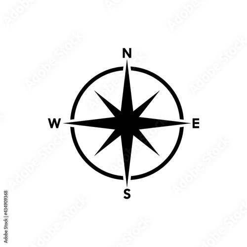 compass on the map logo vector