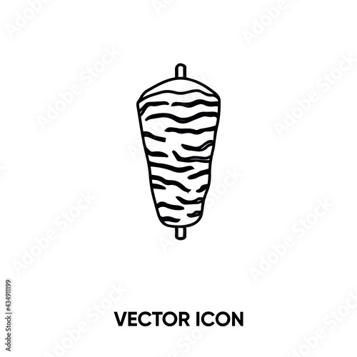 Kebab vector icon . Modern, simple flat vector illustration for website or mobile app. Doner kebab symbol, logo illustration. Pixel perfect vector graphics