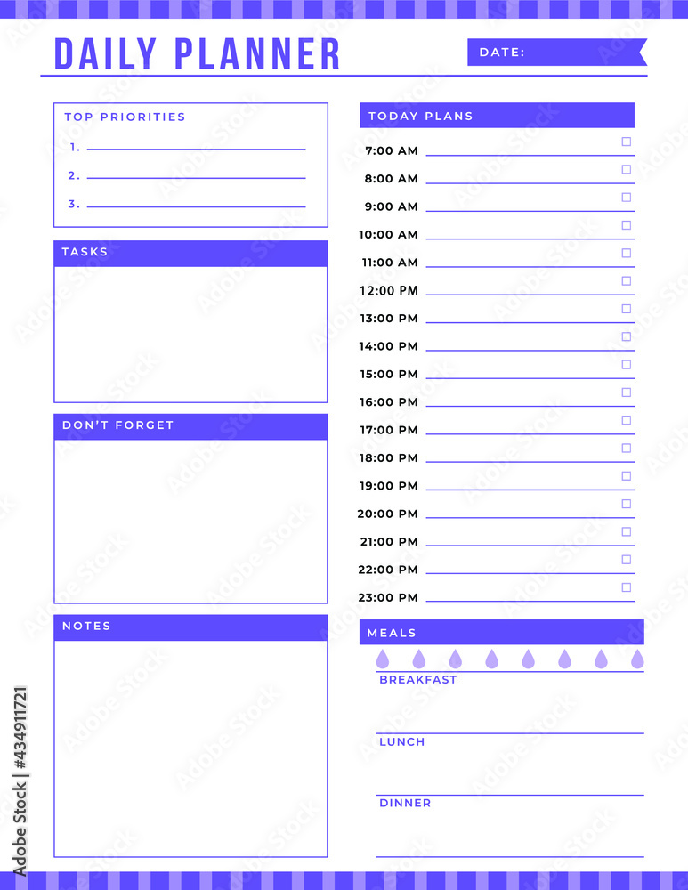 Daily planner template. printable template - Easy to plan your day ...