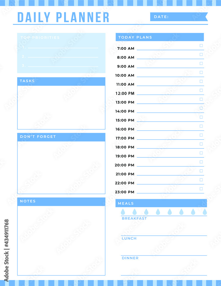 Daily planner template. printable template - Easy to plan your day ...