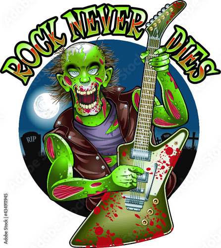 zombie playing on a electric guitar