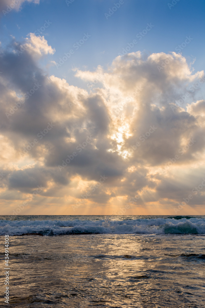Beautiful Mediterranean Sea sunset at the coastline near Haifa, Israel
Beautiful Mediterranean Sea sunset at the coastline near Haifa, Israel