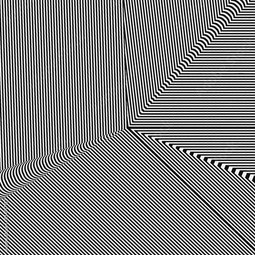 black and white abstract geometric optical illusion illustration