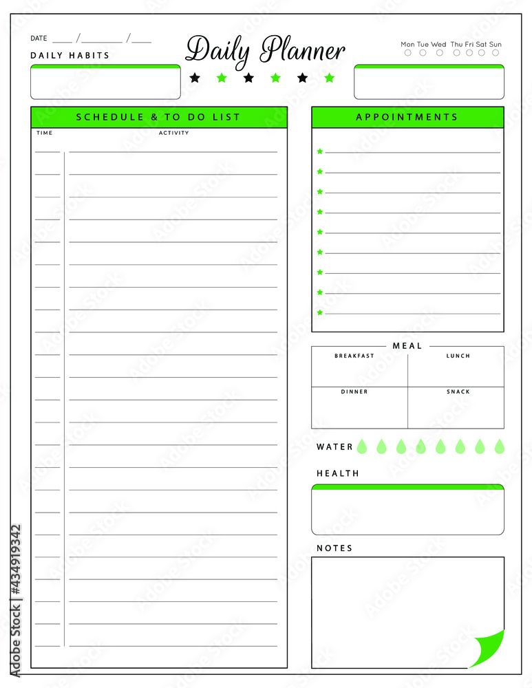 Daily planner template. printable template - Easy to plan your day. Planner note pages templates - Daily tasks, goals and appointments template -Undated Daily Planner with ToDol list - Todays Plan- 8. Daily planner template. printable template - Easy to plan your day. Planner note pages templates - Daily tasks, goals and appointments template -Undated Daily Planner with ToDol list - Todays Plan- 8.