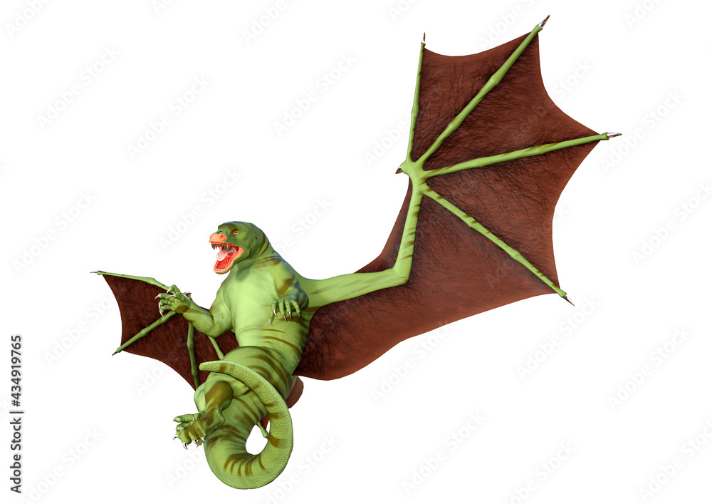 Obraz premium 3D Rendering Fairy Tale Dragon on White