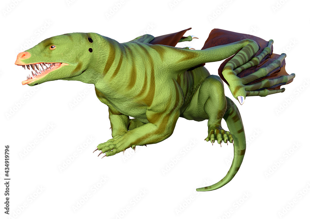 Obraz premium 3D Rendering Fairy Tale Dragon on White