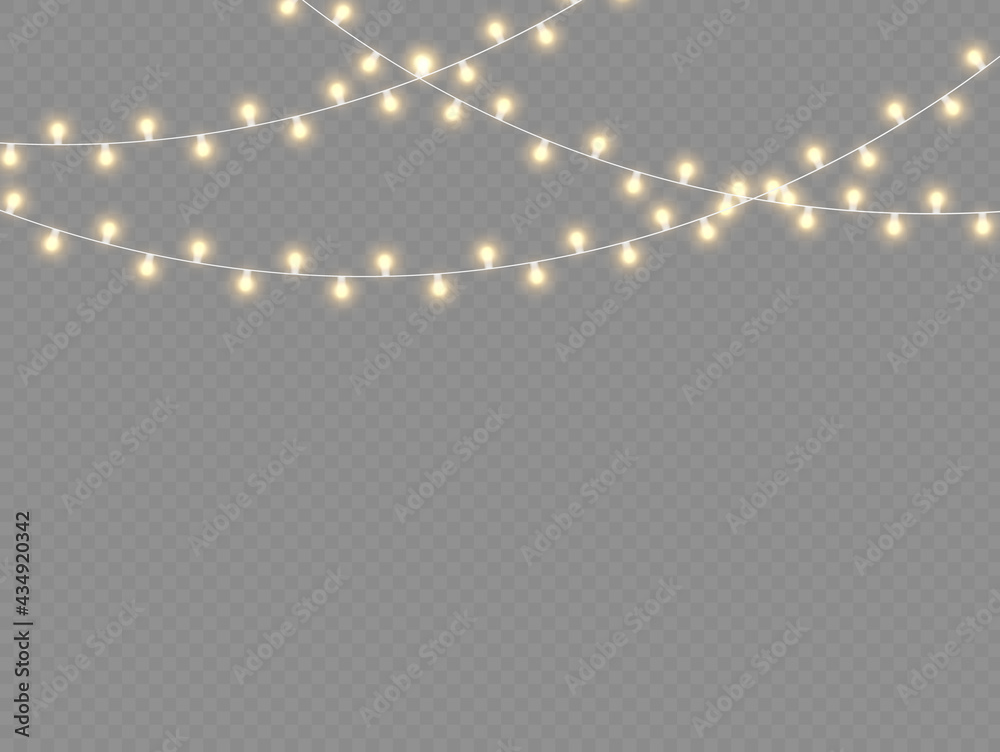 Glowing lights garland Christmas, led neon lamp. 