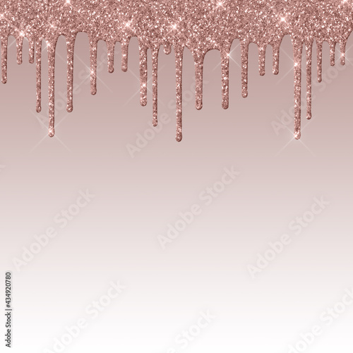 Dripping Rose Gold Glitter Digital Paper