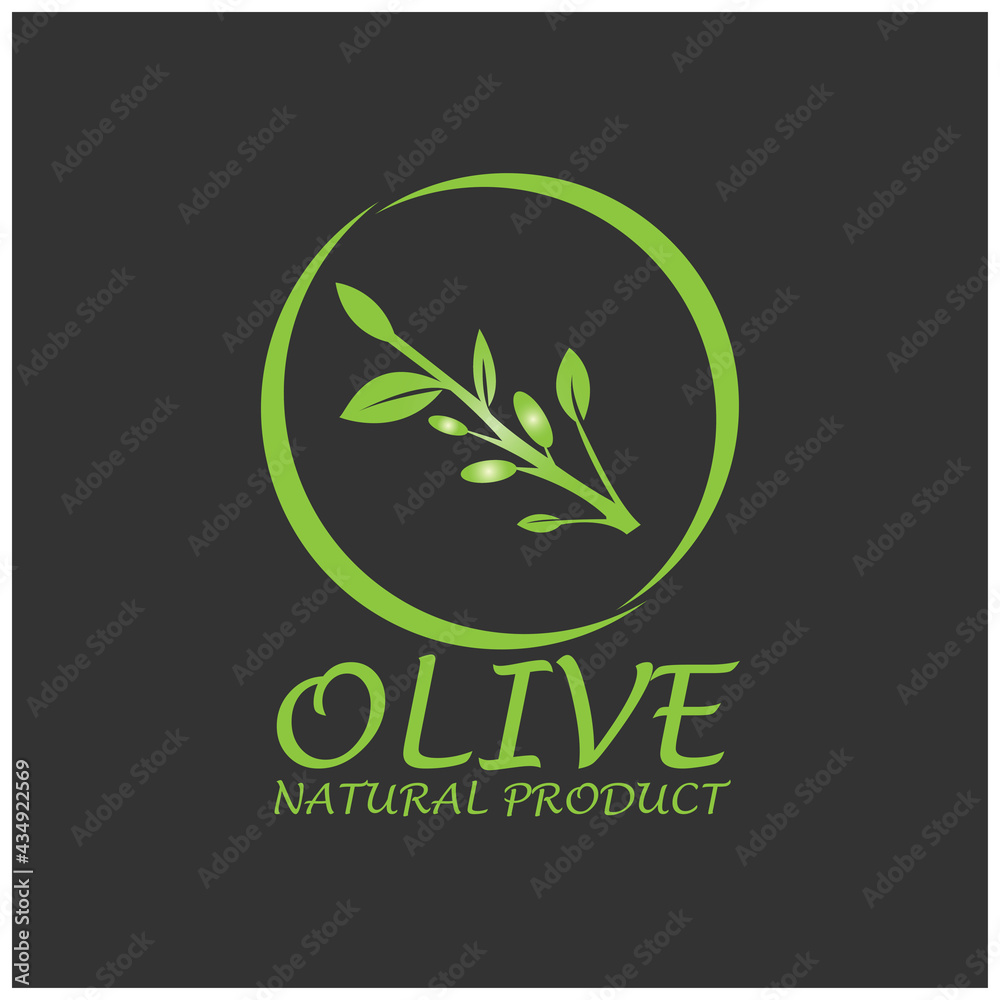 Olive branch label vector illustration. leaf design vector Olive branch label vector illustration. leaf design vector