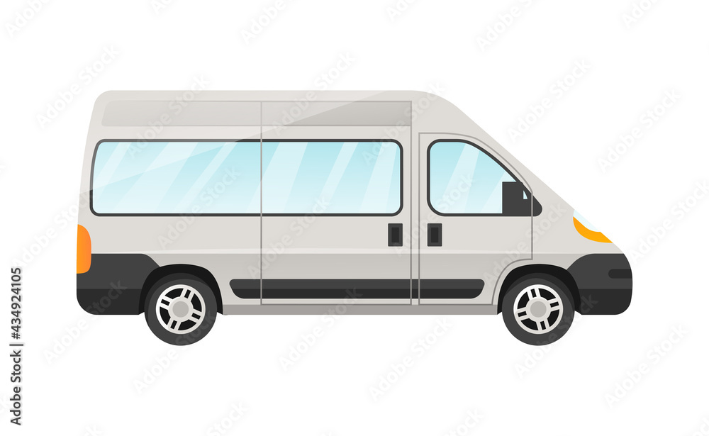 Design of white van passengers car on white background
