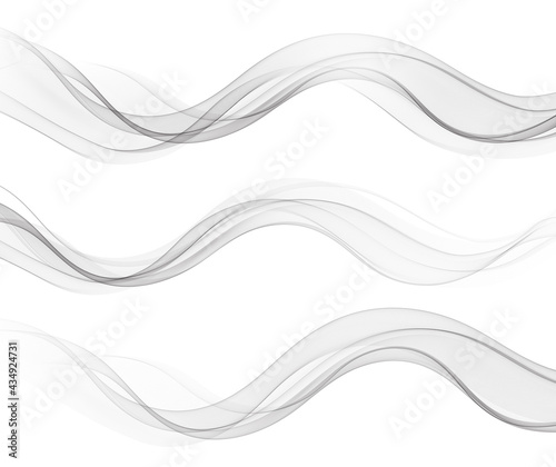 Vector abstract flowing wave lines isolated on white background. Design element for technology, science, modern concept.