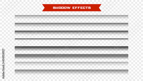 realistic paper shadow effects set