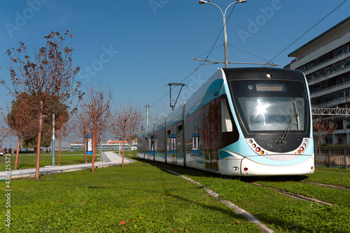 City life, tramway, transport, passengers, city, metro