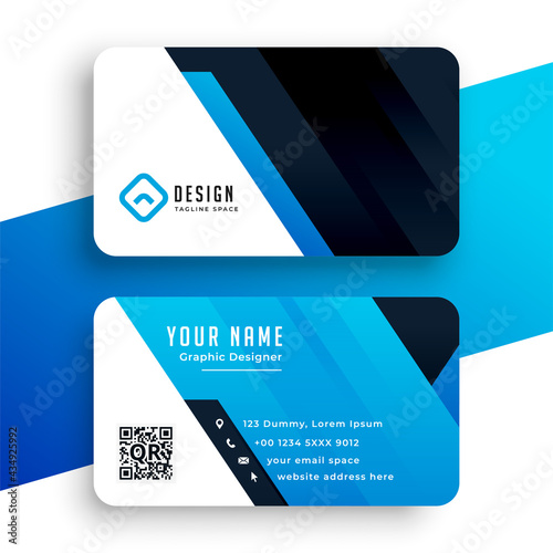 corporate business card in blue color