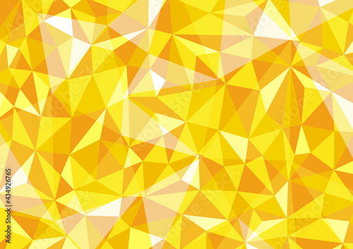オレンジ色のポリゴン背景イラスト　幾何学模様　Polygonal background Orange