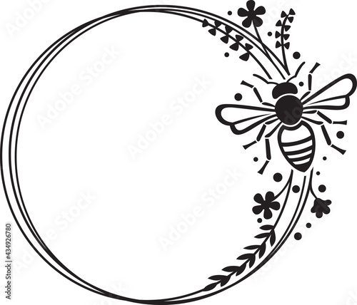 Bee frame design (vector illustration)