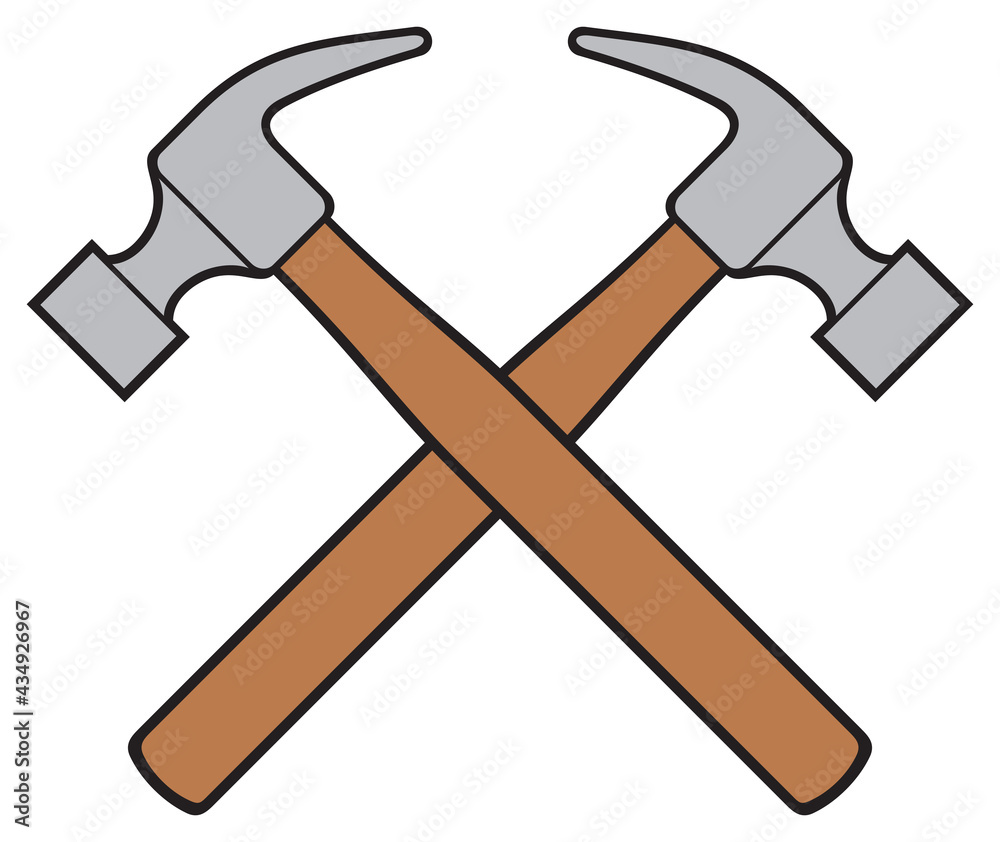 Crossed hammers vector illustration icon Crossed hammers vector illustration icon