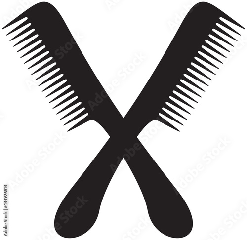 Crossed combs vector illustration icon