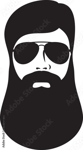 Hair Beard Mustache sunglasses layered