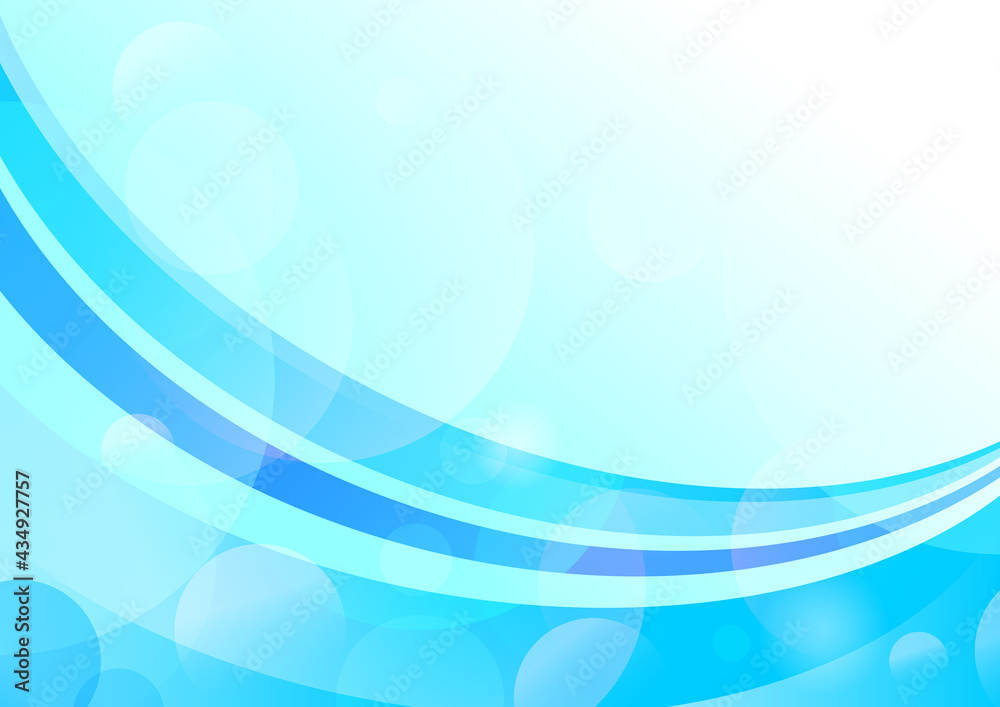 Fototapeta premium Abstract modern blue wave curve on light blue background with space for your text.