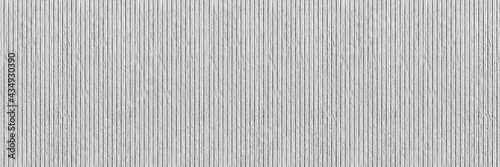 Panorama of White modern cement wall with lines pattern and background seamless