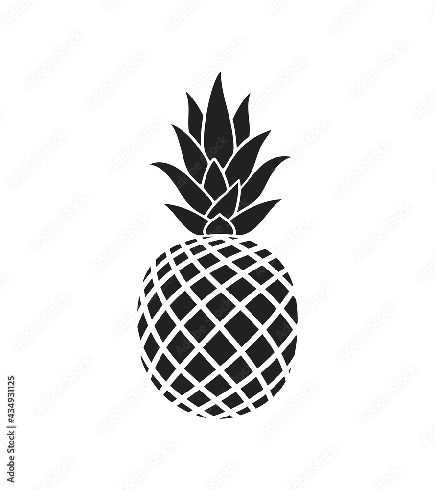 Pineapple logo. Isolated pineapple on white background Pineapple logo. Isolated pineapple on white background