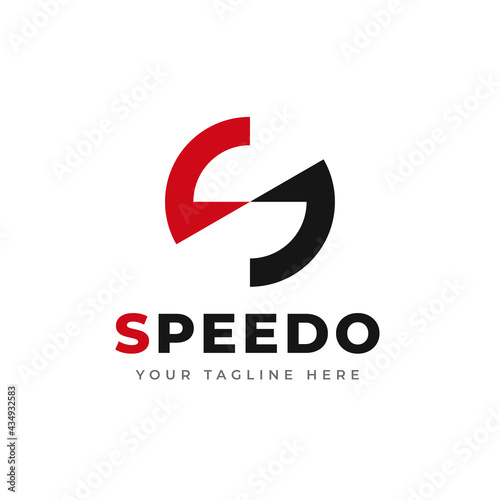 Speedometer logo letter s vector icon illustration