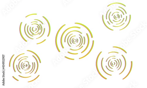 3D-like yellow ripple pattern