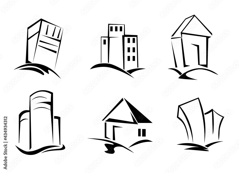 House and building logo set