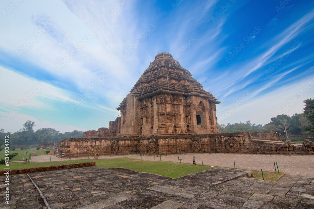 A beautiful view of 13th Century Konark sun temple,Odisha,India.