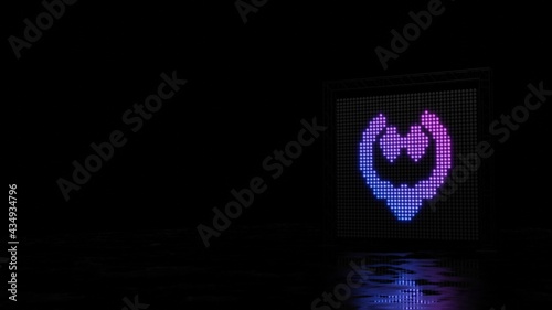 Slika na platnu 3d rendering of light shaped as symbol of vintage necklace and earrings on black