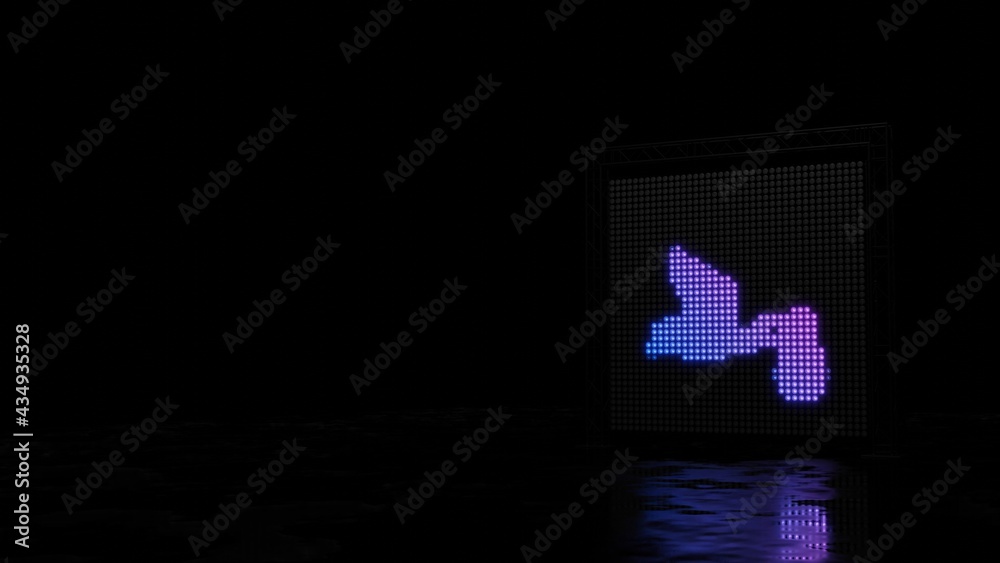 3d rendering of light shaped as symbol of storck on black background 3d rendering of light shaped as symbol of storck on black background