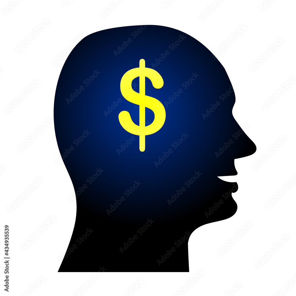 Money thought human head Money thought human head