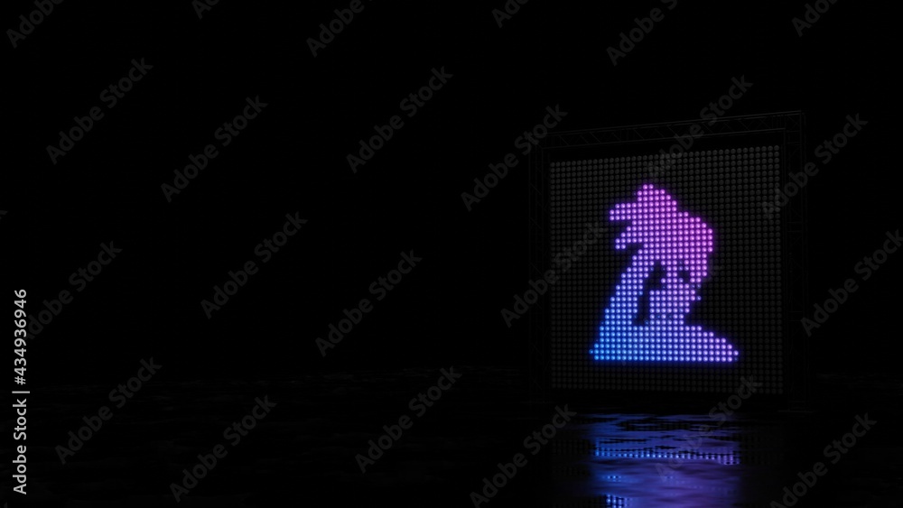 3d rendering of light shaped as symbol of island with palm trees on black background 3d rendering of light shaped as symbol of island with palm trees on black background