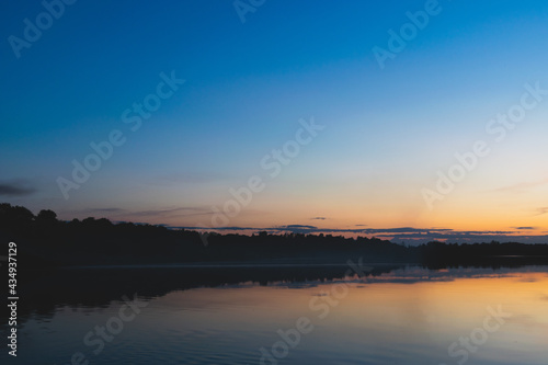 beautiful sunset over the river © Zane
