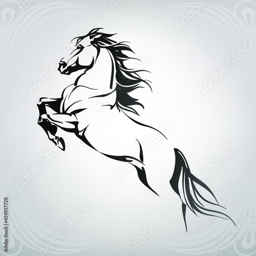 Vector silhouette of a running horse