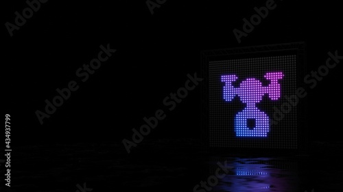 3d rendering of light shaped as symbol of drone on black background