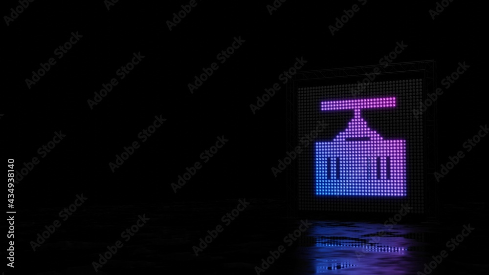 3d rendering of light shaped as symbol of container on black background 3d rendering of light shaped as symbol of container on black background
