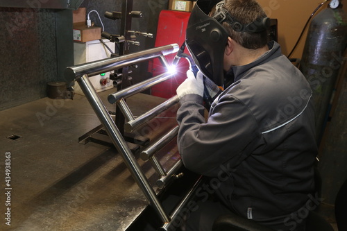 Welder at work in the factory