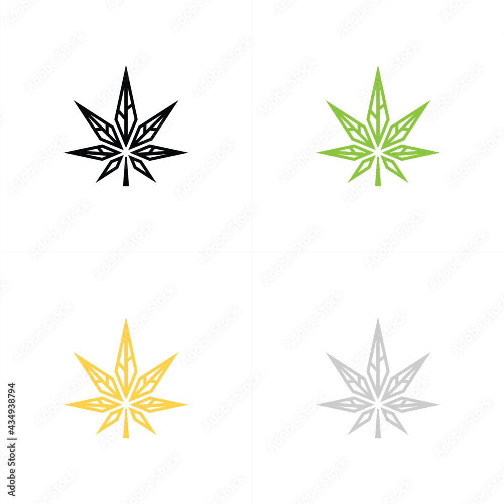 Luxury Cannabis or Marijuana Leaf in the frame for Icon and Logos Concept black silver gold and green Luxury Cannabis or Marijuana Leaf in the frame for Icon and Logos Concept black silver gold and green