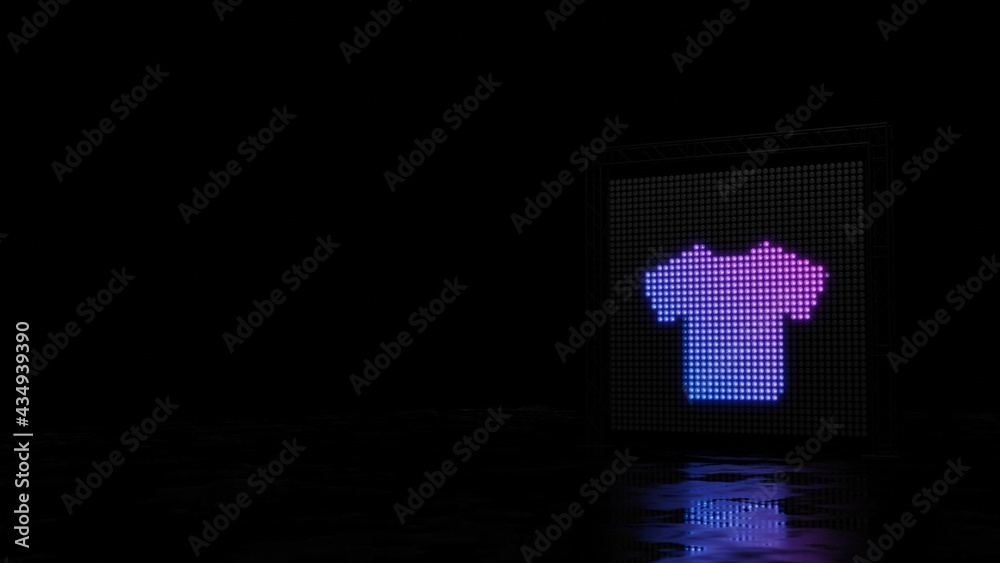 3d rendering of light shaped as symbol of t-shirt on black background 3d rendering of light shaped as symbol of t-shirt on black background