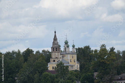 distant Churches on green banks , Golden Ring Russia