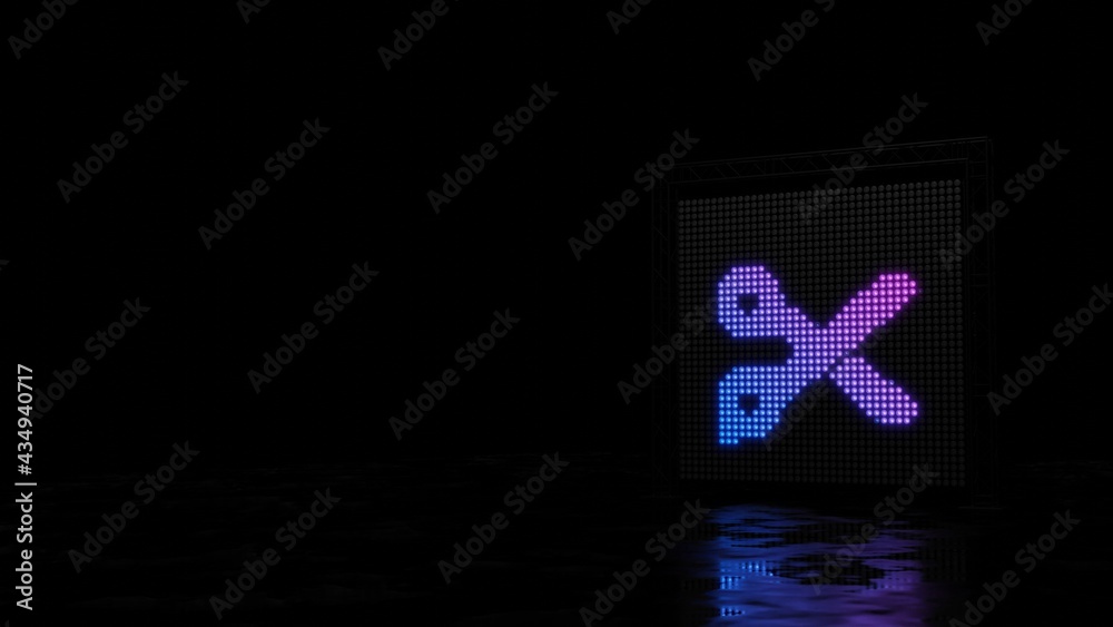 3d rendering of light shaped as symbol of scissors on black background 3d rendering of light shaped as symbol of scissors on black background
