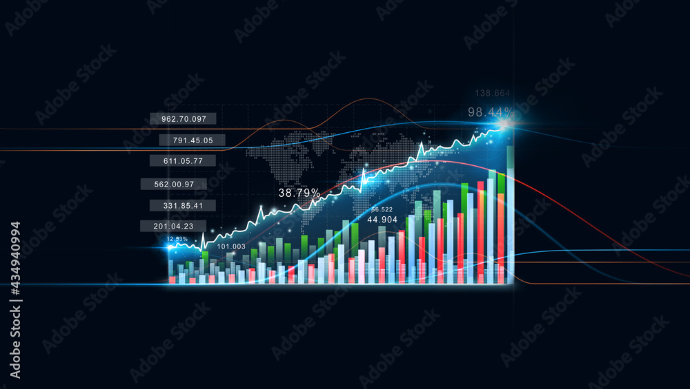 Fototapeta premium Concept of financial growth business investment, profit and growing growth plan.
