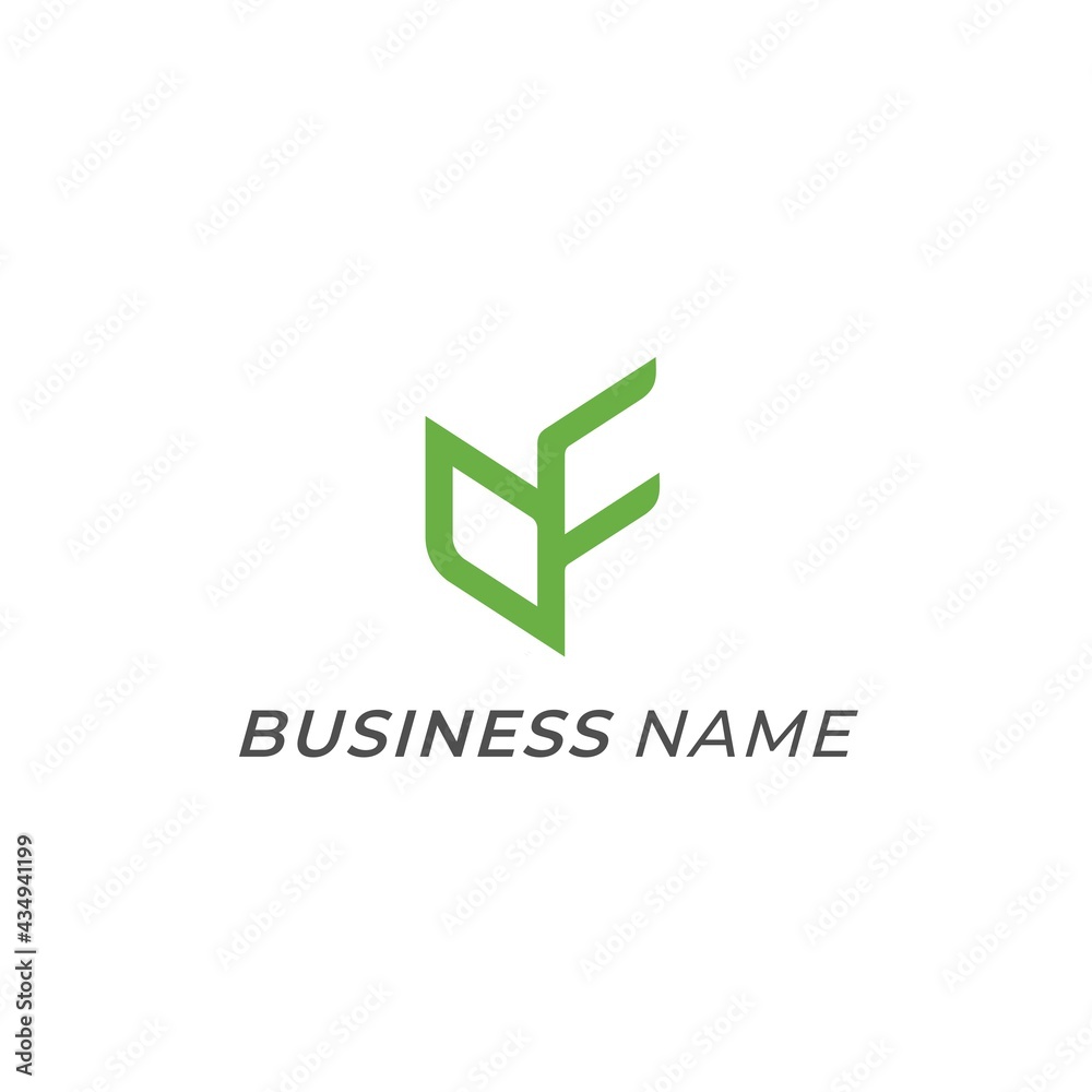 design logo leaf combine letter F and D design logo leaf combine letter F and D