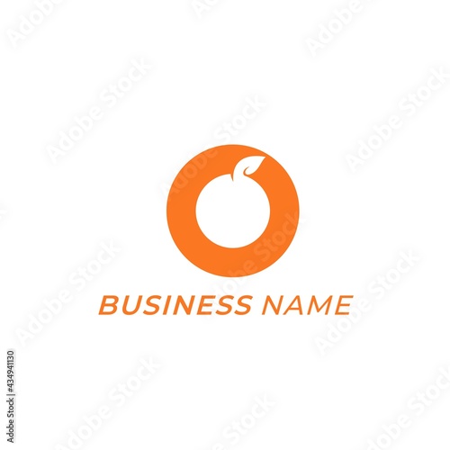 design logo combine orange juice and letter O