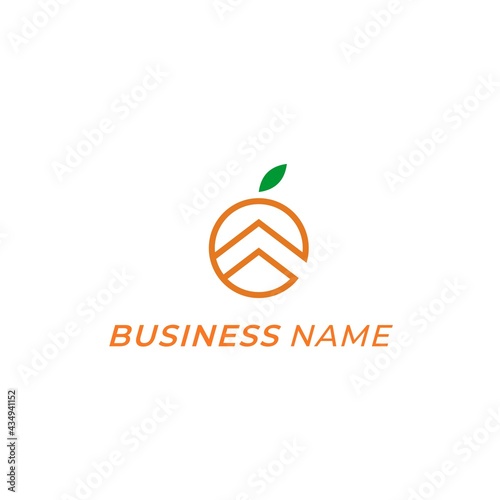 design logo combine orange juice and home