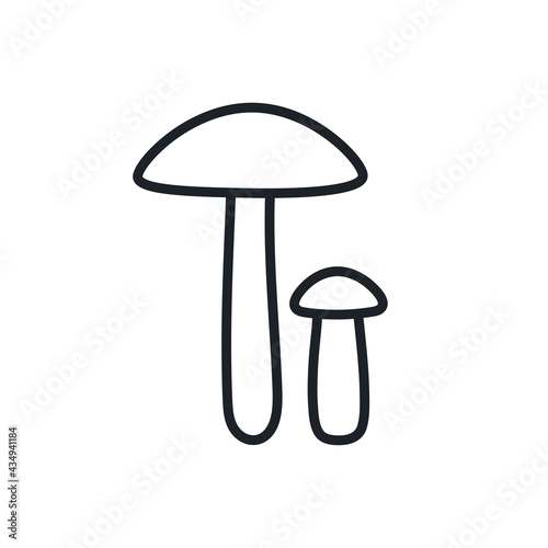 Birch bolete icon. Vector isolated linear icon contour shape outline. Thin line. Modern glyph design. Mushrooms. Food ingredients.